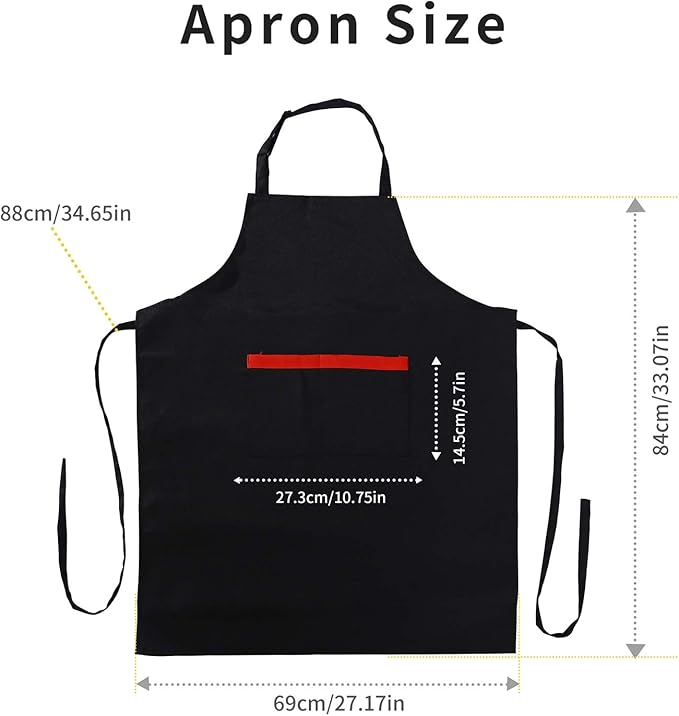Tosewever 2 Pack Adjustable Bib Apron - Image 2