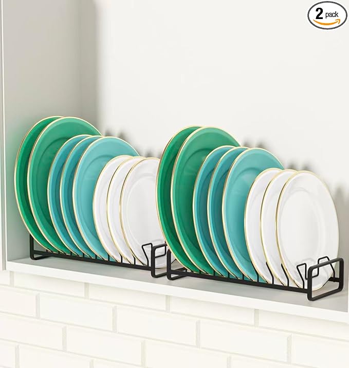 Plate Organizer for Cabinet, Kitchen Dish Rack Organizer for Cabinet Countertop by Unknown