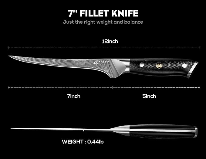 Damascus Fillet knife 7 Inch - Image 6