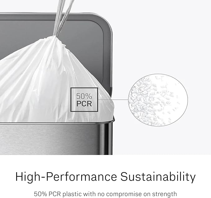 simplehuman Code K 100 Count Custom Fit Liners, Drawstring Kitchen Trash Bags - Image 4