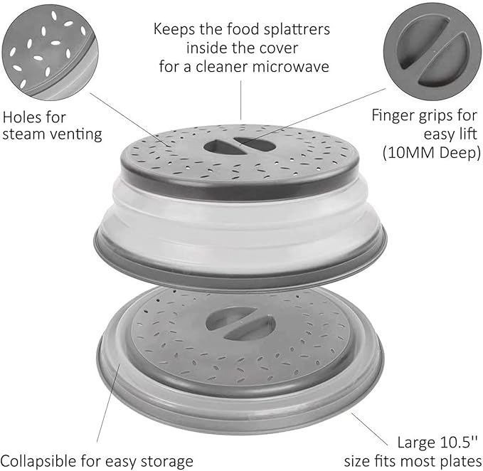 Microwave Cover For Food, Microwave Splatter Cover, Collapsible Microwave - Image 3