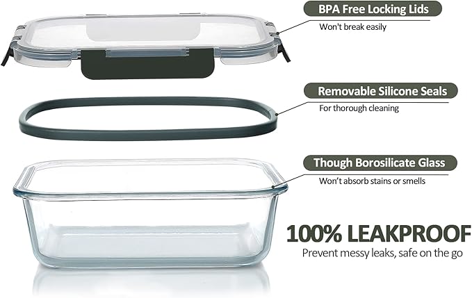 M MCIRCO 10-Pack Glass Food Storage Container - Image 3