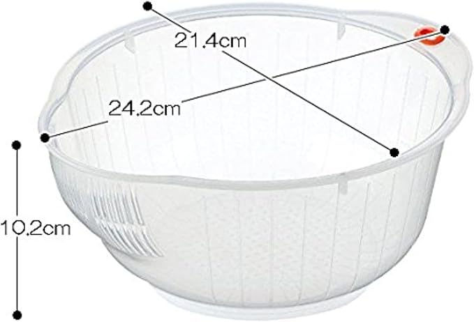 Inomata Plastic Japanese Rice Washing Bowl - Image 2
