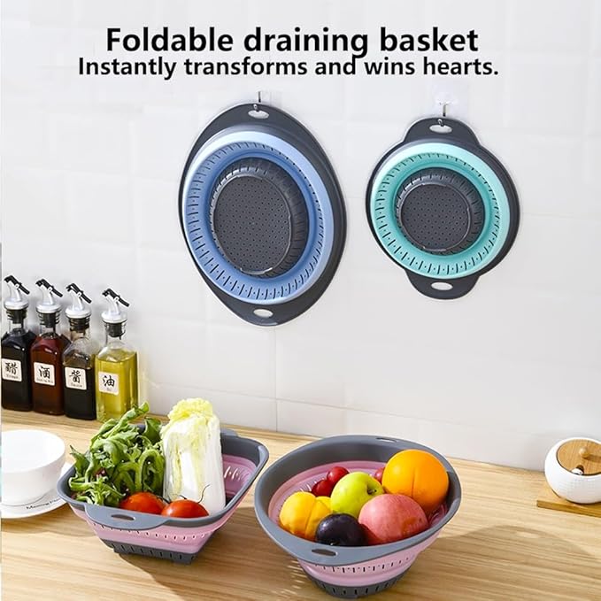Collapsible Colander and Strainer, Silicone Strainer Colanders & Food Strainers - Image 7