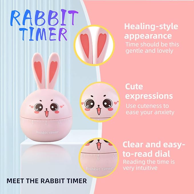 Cartoon Mechanical Kitchen Timer, 60 Minutes Countdown Timer, Mechanical Visual - Image 6