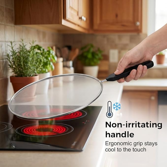 Splatter Screen for Frying Pan, Stainless Steel Grease Splatter Guard Splatter - Image 5
