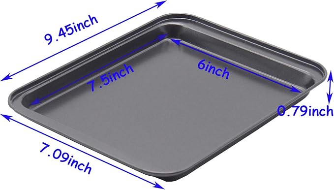 Small Baking Sheet Nonstick 9.45 X 7.09 Inch, 8 Inch Mini Cookie Tray Toaster - Image 2