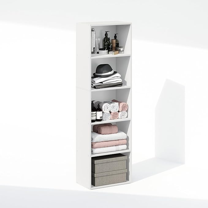 Furinno Reed Closet Organizers and Storage, 5-Tier Closet Organizer, Open Shelf - Image 4