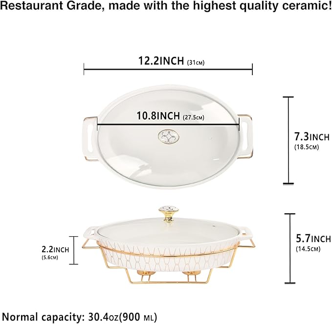 10" x 7" Ceramic Oval Casserole Dish - Image 2