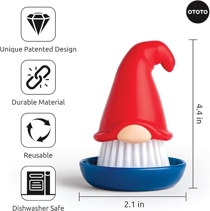 New! Beardy Gnome Dish Brush by Ototo - Image 6