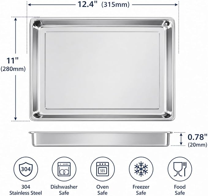 Univen Stainless Steel Baking Tray Pan Compatible - Image 2