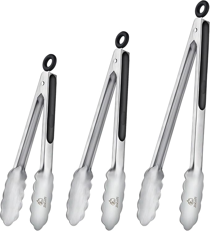 3 PCS Kitchen Tongs Set, Stainless Steel by Unknown