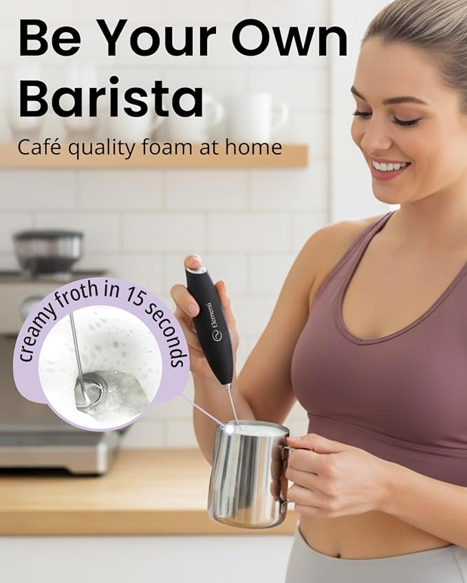 Elementi Pink Electric Milk Frother - Image 2