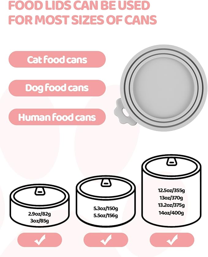 5 PCS Cat Food Can Covers Lids Set, Silicone Pet Food Can Lids - Image 6