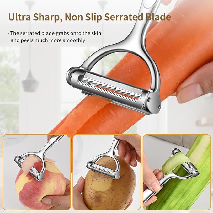 2 in 1 Ultra Sharp Julienne Peeler Vegetable Peeler - Image 2