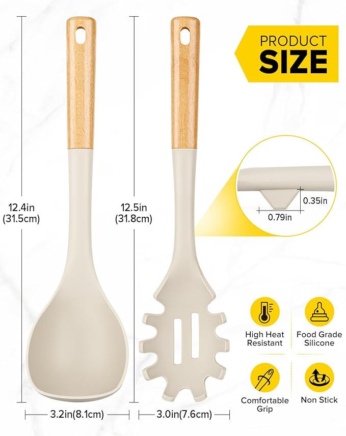 Silicone Soup Ladle and Spaghetti Spoon Set - Image 3