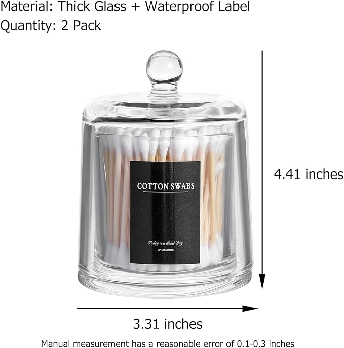 Qtip Holder Thick Glass Apothecary Jars - Image 4