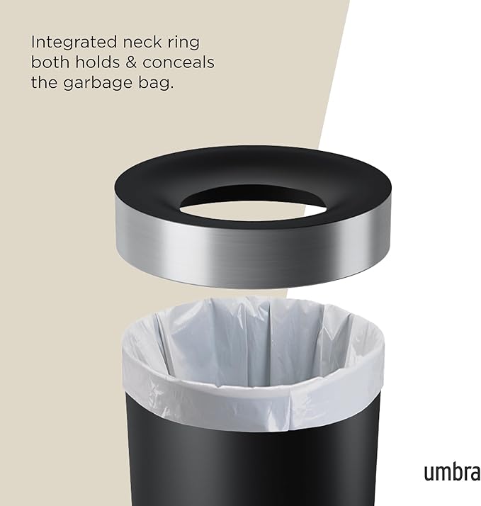 Umbra Vento Kitchen Trash Can – Large 16 Gal Open Top Garbage Can - Image 4