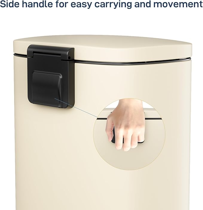 Arlopu 8/13.2 Gallon Step Trash Can, Stainless Steel Garbage Bin, Soft-Close - Image 6