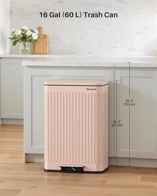 Lovewind 60 Liter/ 16 Gallon Stainless Steel Trash Can - Image 3