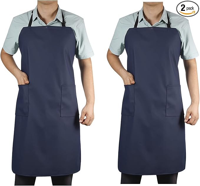 VWELL Waterproof Rubber Vinyl Apron W/ 2 Pockets by VWELL