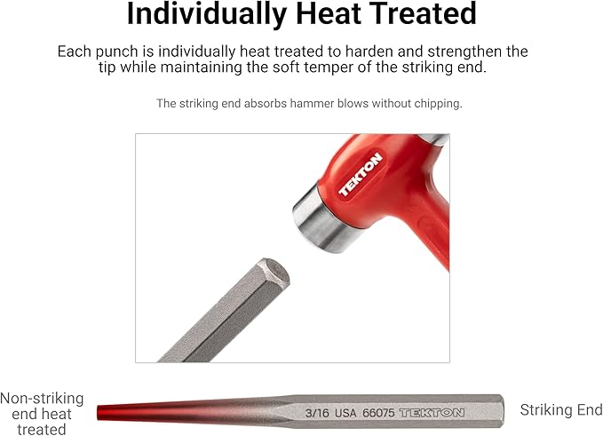 TEKTON 5/32 Inch Solid Punch | 66074 | Made in USA - Image 3
