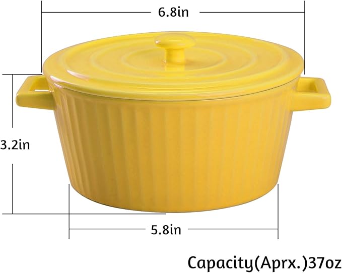 WHJY Yellow Colorful Ceramic Casserole Dish - Image 2