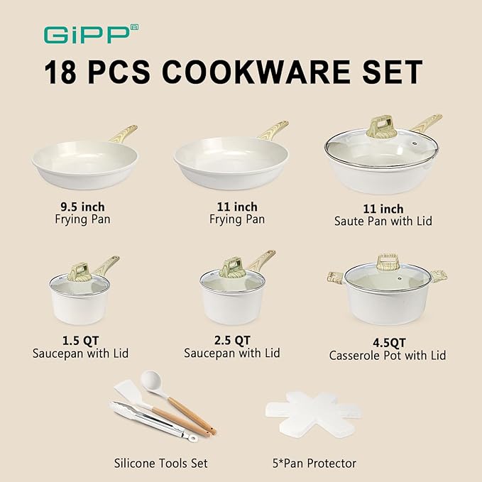 GiPP Ceramic Pots and Pans Set Non Stick - Image 2