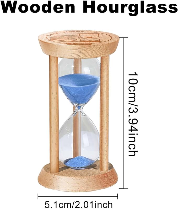 3 Minute Sand Timer, 3 Min Wooden Hourglass, Wood Mini Sand Clock, Three Minute - Image 2