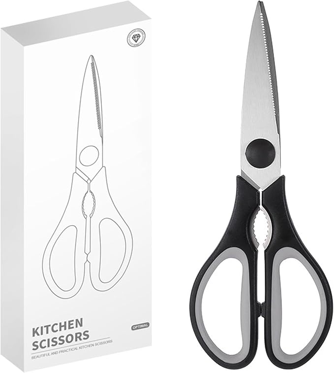 Black Grey Kitchen Shears, Rkqoa Kitchen Scissors Heavy Duty Cooking Scissors by almarto
