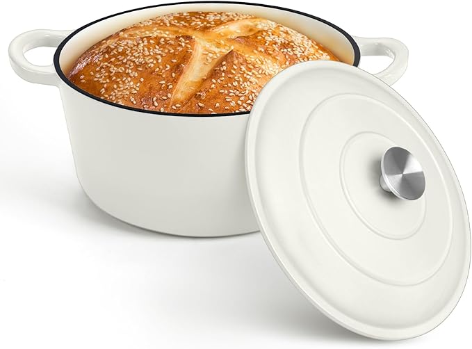 P&P CHEF 7QT Enameled Dutch Oven, Cast Iron Dutch Oven Pot by PPCHEF