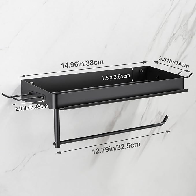 Taozun Garage Paper Towel Holder, Wall Mount Shelf, Shop Towel Holder, One-Hand - Image 5