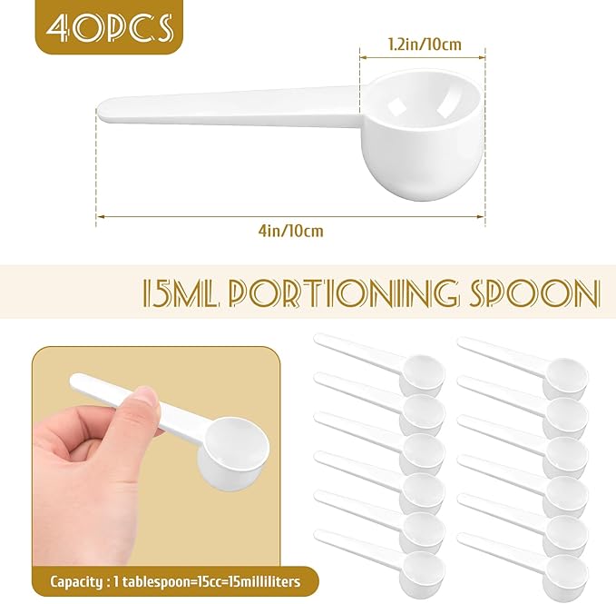 Twdrer 40-Piece 15ml Food Grade Plastic Measuring Spoons & Coffee Scoops - Image 2