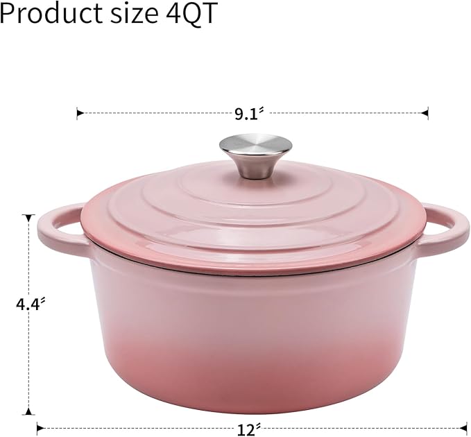 Enameled Cast Iron Dutch Oven - 4QT Pot - Image 3