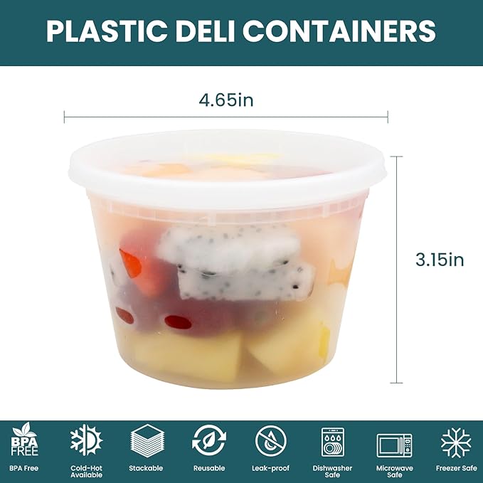 WGCC Deli Containers with Lids 16 oz - Image 5