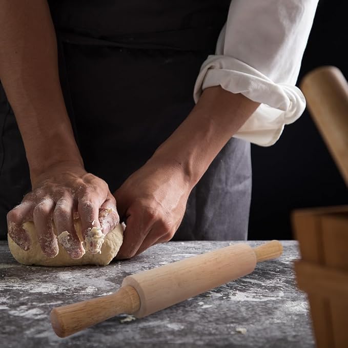 PRETYZOOM Wooden Rolling Pin 10.82In Dough Pastry Roller - Image 4