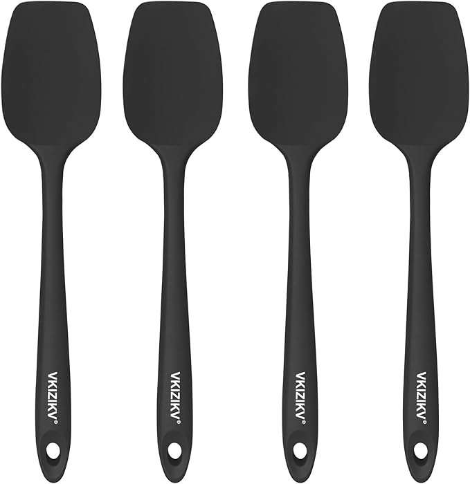 4 Pcs Silicone Spoon Spatula Set, 11.4 In, Food Grade Rubber Spatulas by Unknown