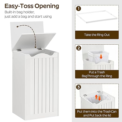 YATINEY Trash Can Cabinet, 13 Gallons Hidden Kitchen Garbage Can - Image 4