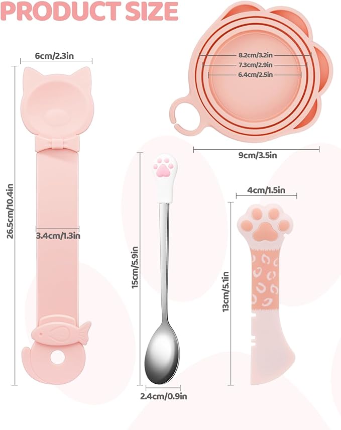 5 PCS Cat Food Can Covers Lids Set, Silicone Pet Food Can Lids - Image 2