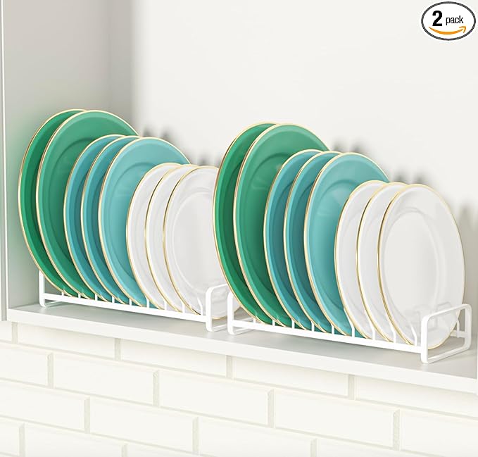 Plate Organizer for Cabinet, Kitchen Dish Rack Organizer for Cabinet Countertop by Unknown