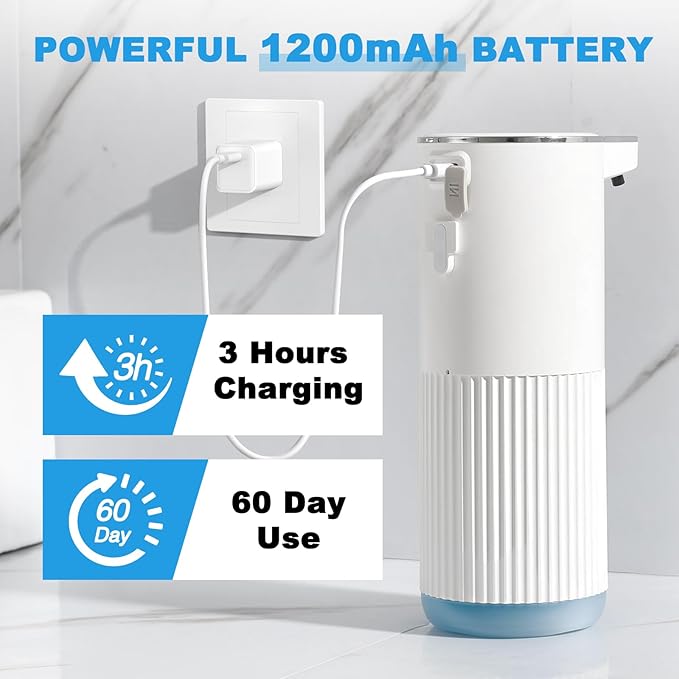 RYTOXILO Automatic Soap Dispenser, 2 Pack White Touchless Liquid Soap Dispenser - Image 5