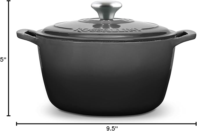 ROSSALLINI Signature Enameled Cast Iron Dutch Oven, Non-Stick Serving Pot - Image 10