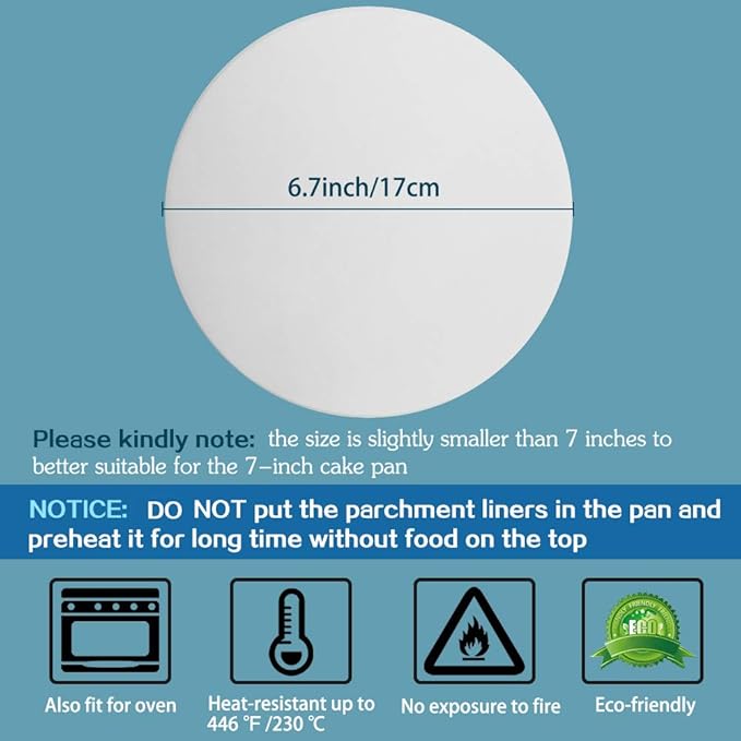 Baking Parchment Circles, 7 Inch Non Stick Round Parchment Paper - Image 2
