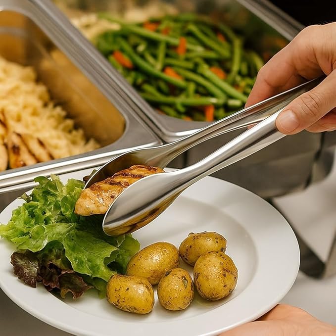 Cuisinox Polished Stainless Steel Serving Tongs - Image 3