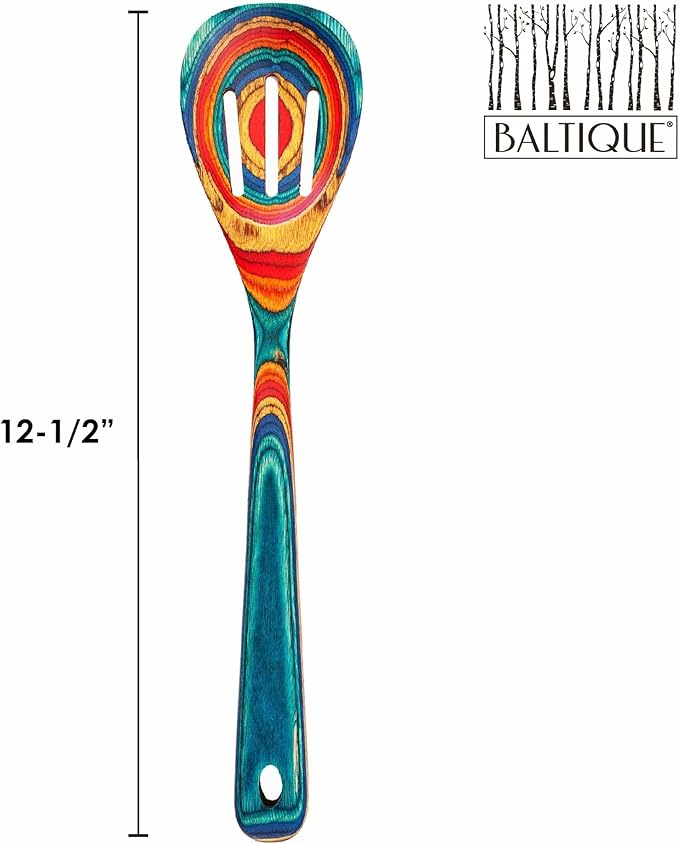 Totally Bamboo Baltique Montego Bay Collection 12-1/2" Wooden Slotted Cooking - Image 6