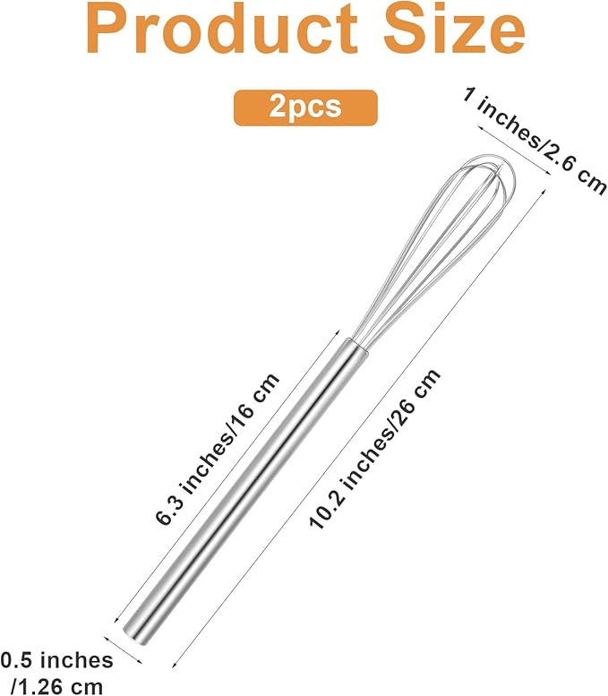 Ptwola 2 Pack Mini Whisk Small Whisks - Image 2