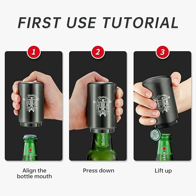 2PCS Automatic Beer Bottle Opener Drafts Top Beer Can Opener, Stainless Steel - Image 7