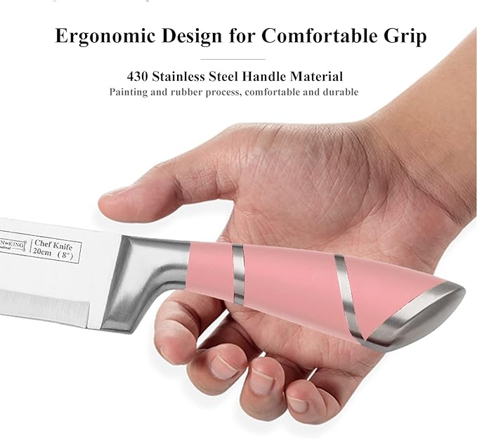 Pink Kitchen Knife Set, 9-Piece - Image 4
