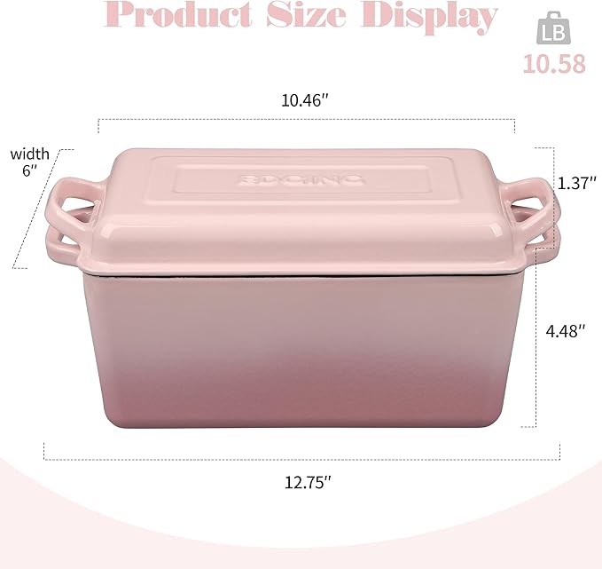EDGING CASTING Enameled Cast Iron Dutch Oven, Oblong Bread Oven - Image 2