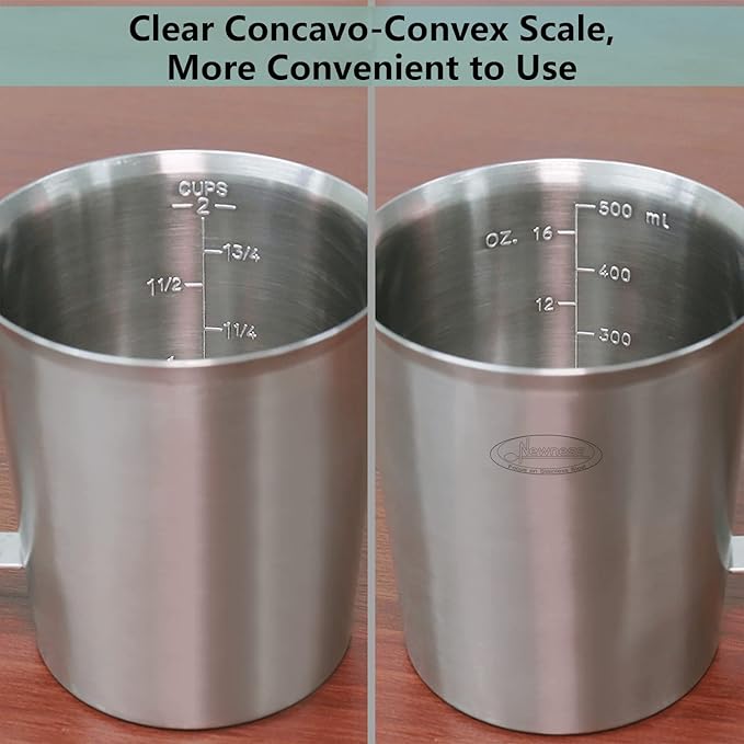 Newness Stainless Steel Measuring Cup, Metal Measuring Cup - Image 3